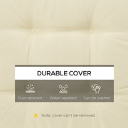 Outsunny Garden Seat Cushion with Ties, 40 x 40cm Replacement Dining Chair Seat Pad, Cream White Outsunny