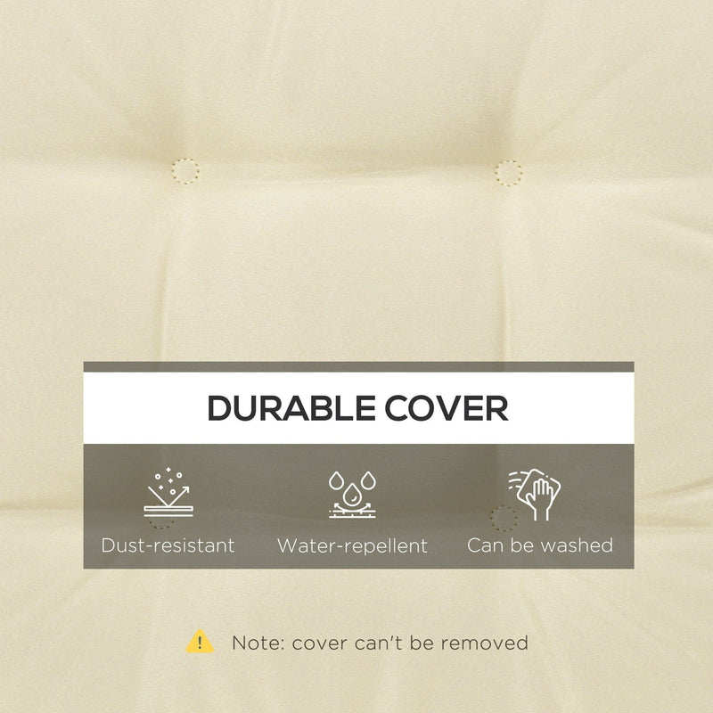 Outsunny Garden Seat Cushion with Ties, 40 x 40cm Replacement Dining Chair Seat Pad, Cream White Outsunny