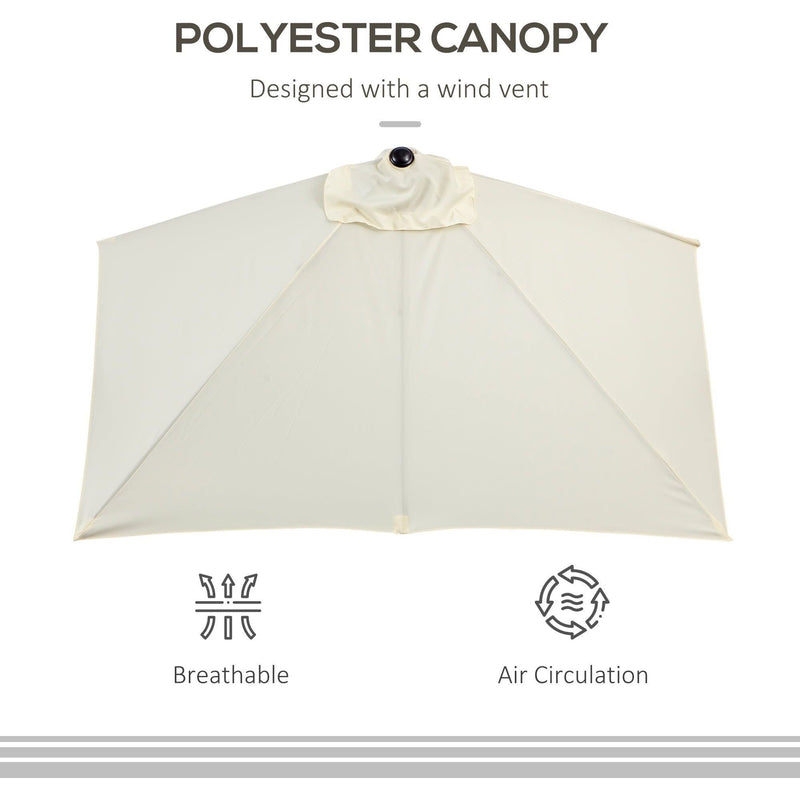 2.3m Balcony Half Umbrella, Crank Handle