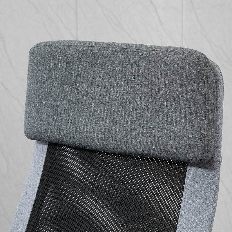 Grey High Back Linen-Mesh Swivel Office Chair Vinsetto
