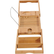 Extendable Bamboo Bath Caddy, 75-109L x 23.5W cm Homcom