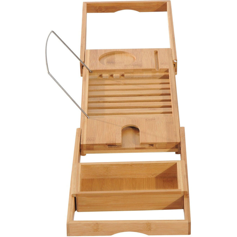Extendable Bamboo Bath Caddy, 75-109L x 23.5W cm Homcom