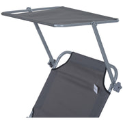 Folding Sun Lounger With Canopy Outsunny