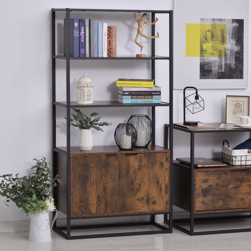 Industrial Style Storage Cabinet, 3  Shelves, Cupboard