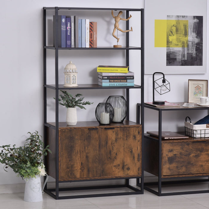 Industrial Style Storage Cabinet, 3  Shelves, Cupboard