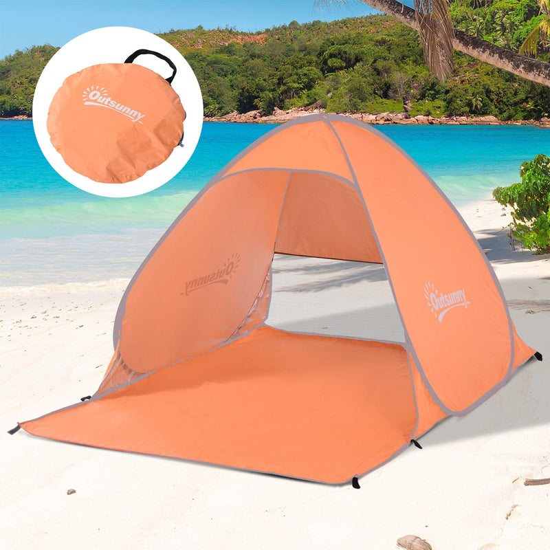 Pop Up Beach Shade for 2 People, Orange