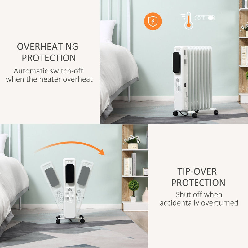 Oil Filled Radiator, LED Display, Timer, Thermostat, 2180W