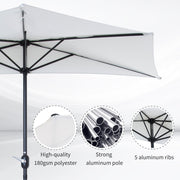 2.7m Half Parasol for Balcony - 5 Steel Ribs Outsunny