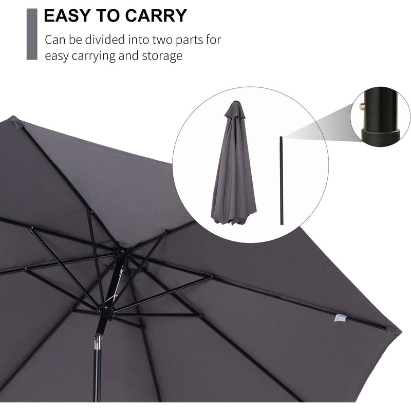 3m Tilting Garden Parasol with Crank Handle Outsunny