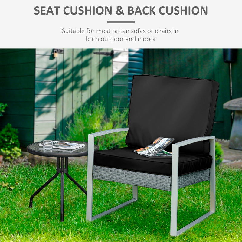 Waterproof Outdoor Chair Cusions, Black (52x46x7cm)