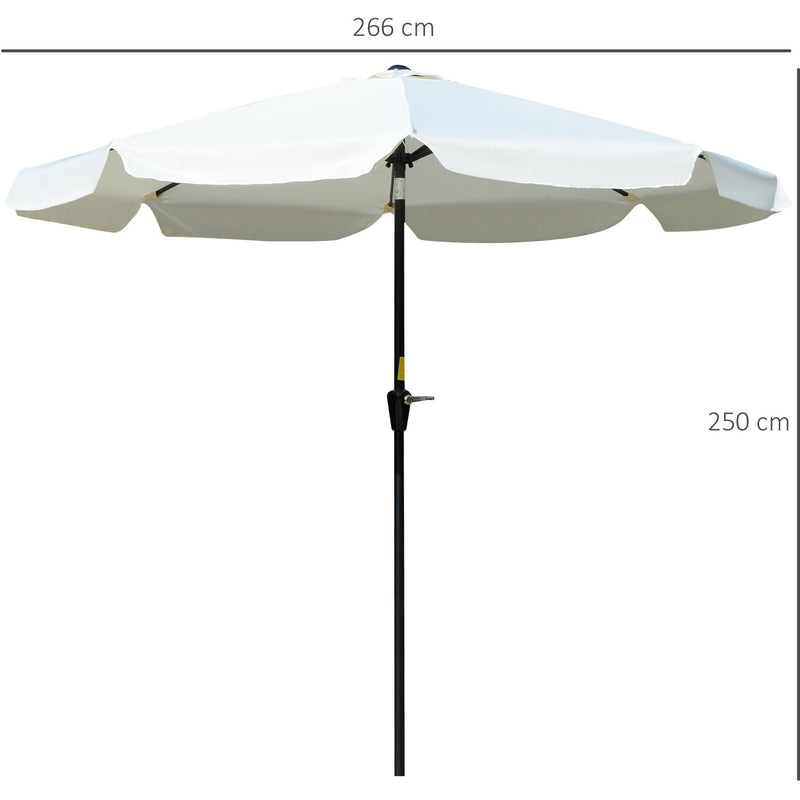 2.5m Tilting Parasol - Scalloped Edge, Vented Top