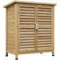 Small Outdoor Storage Cupboard - Solid Fir Wood - 87x46x96cm Outsunny