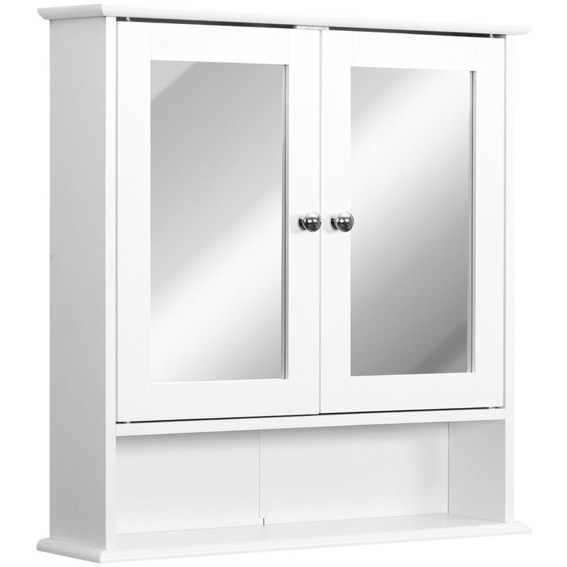 Bathroom Cabinet With Mirror, 56L x 13W x 58Hcm, White