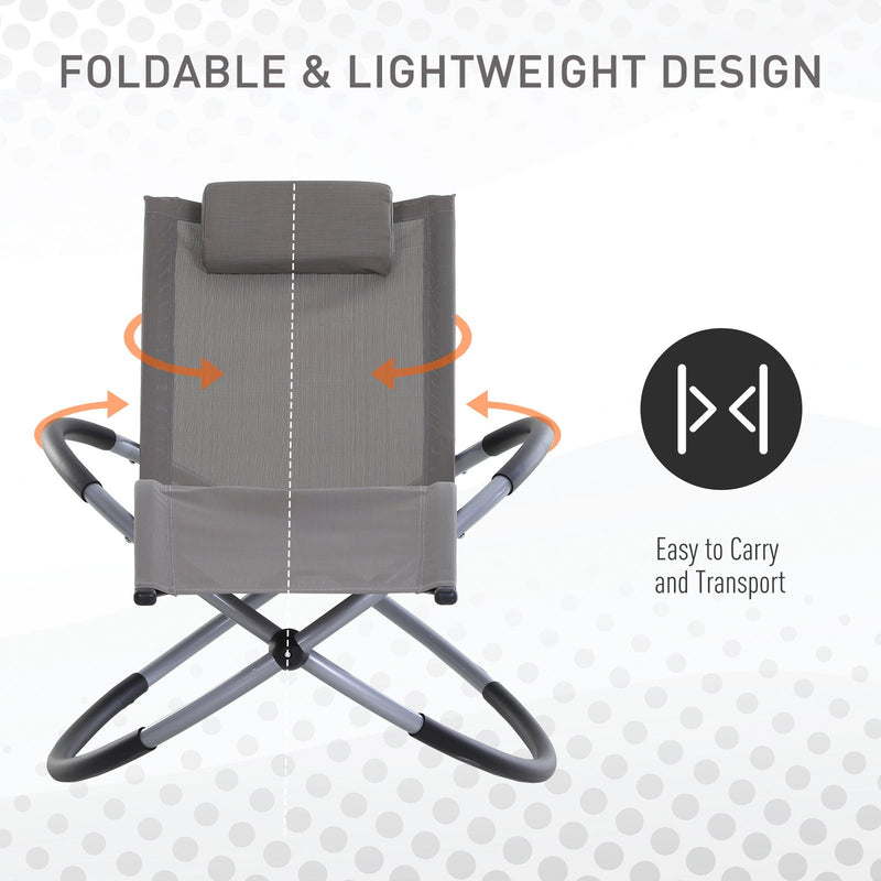 Grey Orbital Rocking Zero Gravity Chair Outsunny