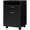 Black 60cm Storage Cabinet on Wheels Homcom
