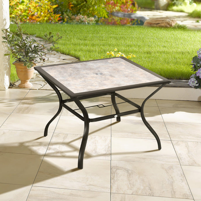 Grey Garden Table with Parasol Hole