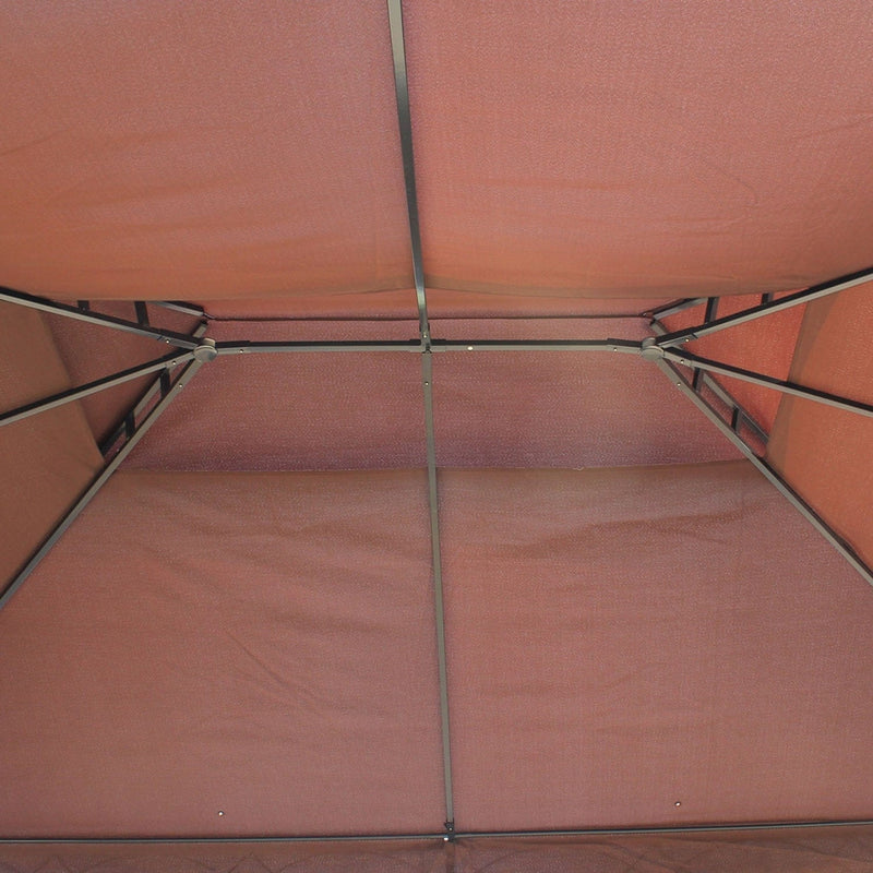 Metal Frame Gazebo With Sidewalls, 3x4m