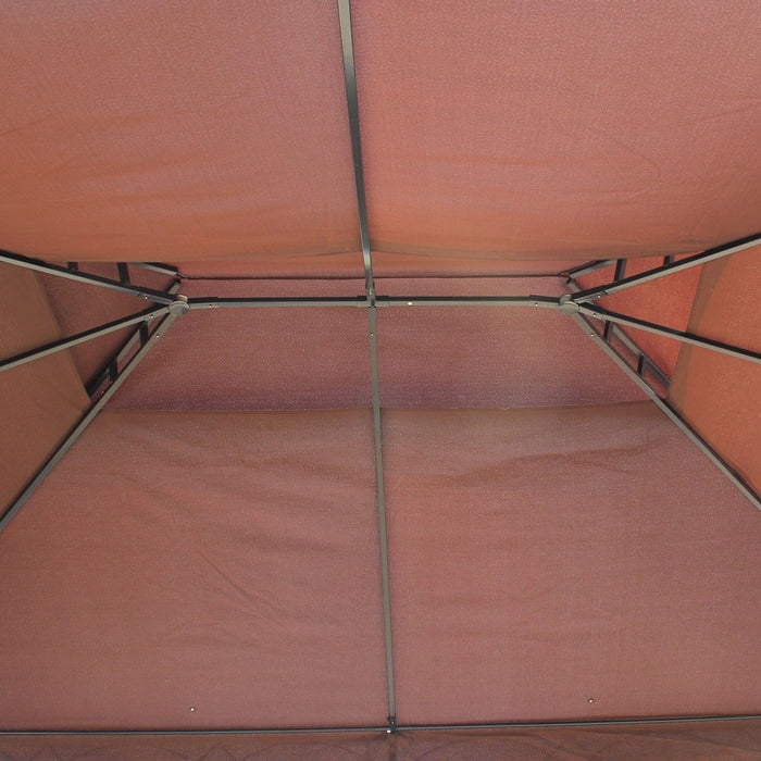 Metal Frame Gazebo With Sidewalls, 3x4m