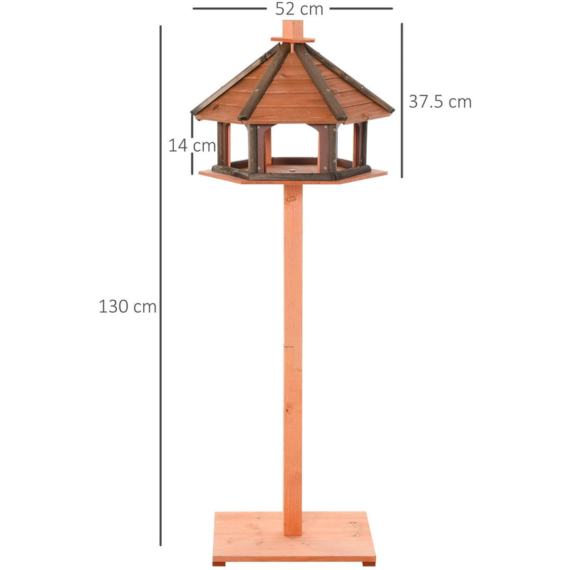 Wooden Bird Feeder Table With Water Resistant Roof, 130cm