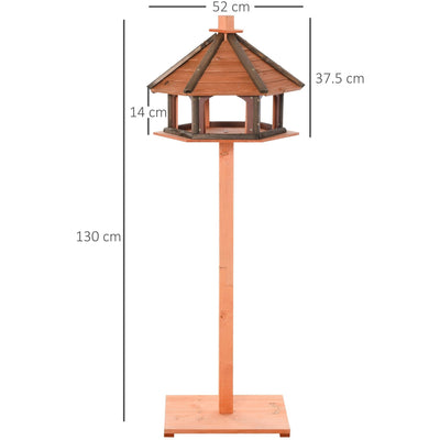 Wooden Bird Feeder Table With Water Resistant Roof, 130cm Pawhut