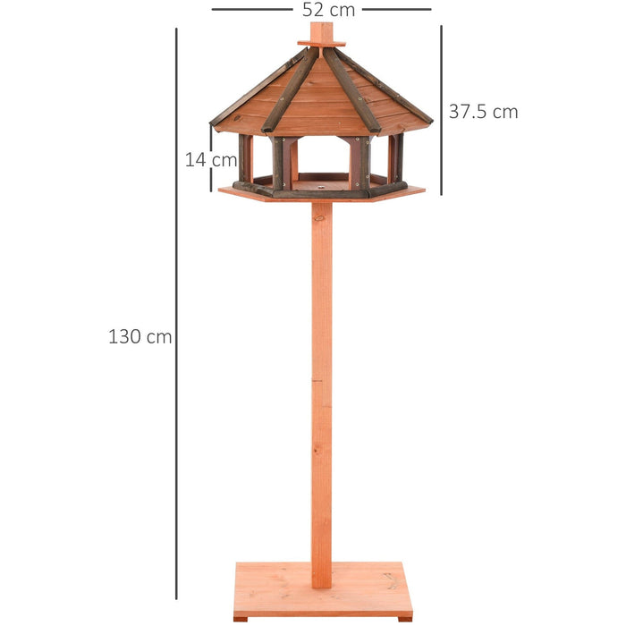 Wooden Bird Feeder Table With Water Resistant Roof, 130cm