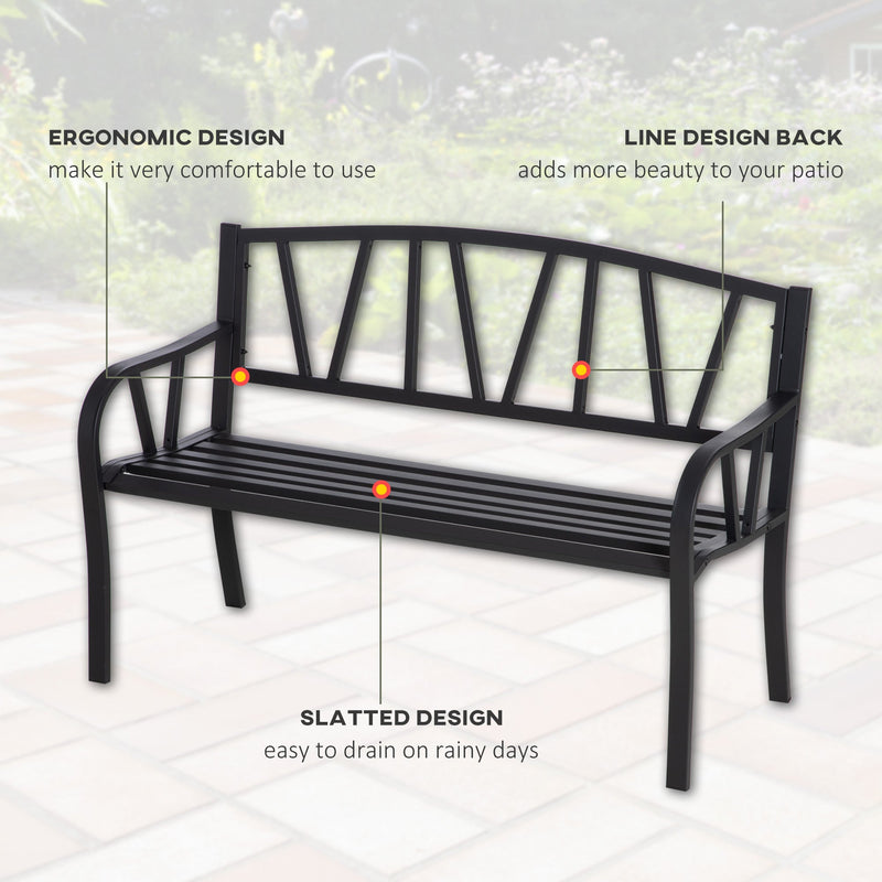 Modern Metal Garden Bench