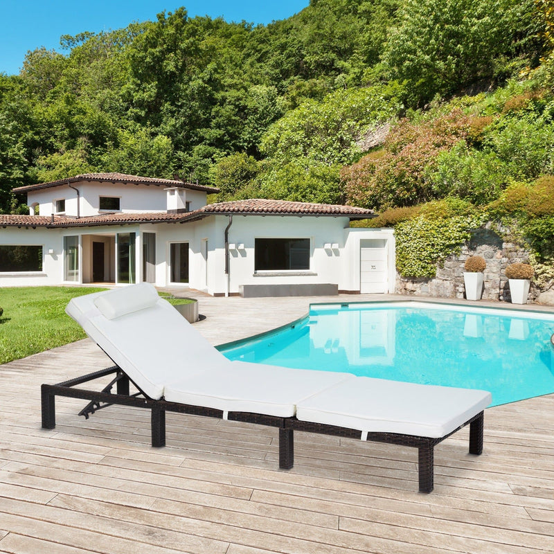Rattan Sun Lounger With Cushions