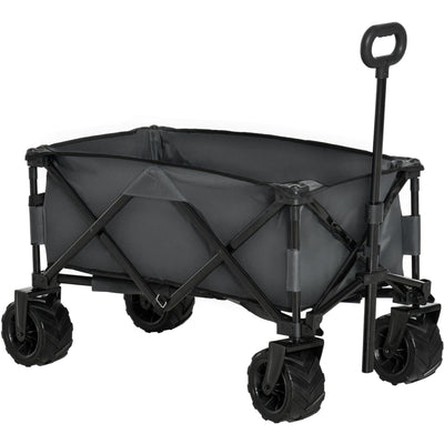 Folding Trolley For Beach, Garden, Camping, Grey Outsunny