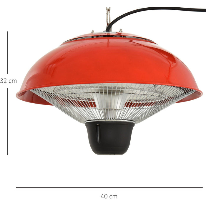 1500W Ceiling Mounted Patio Heater, Red