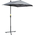 2m Half Garden Parasol, Dark Grey Outsunny
