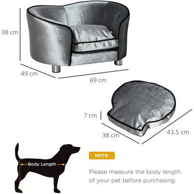 Small Pet Sofa with Storage Pocket, Removable Cushion Pawhut