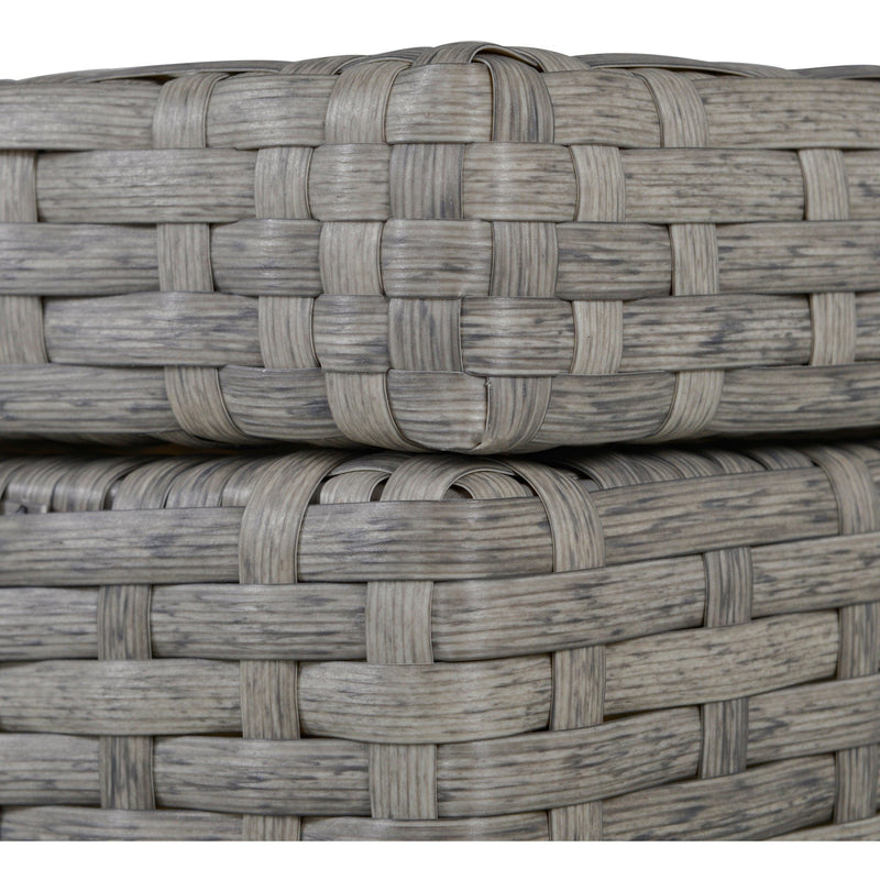 Outsunny Rattan Sofa Set with Storage, Glass Table, Grey