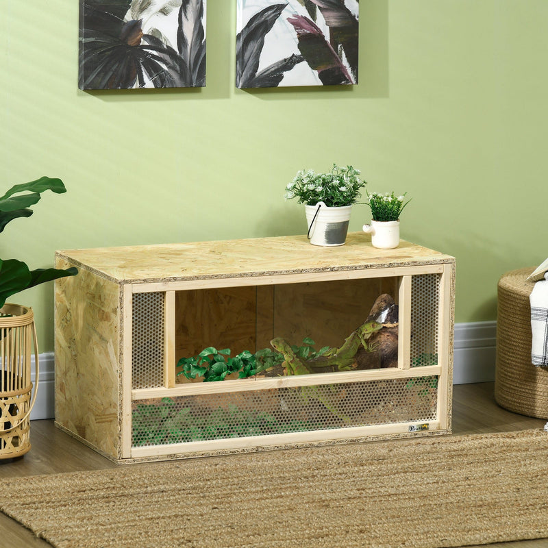 Reptile Terrarium with Sliding Doors - For Lizards Pawhut