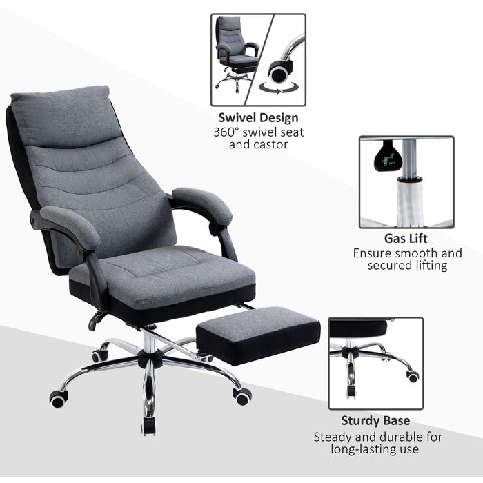 High Back Office Recliner Chair Grey