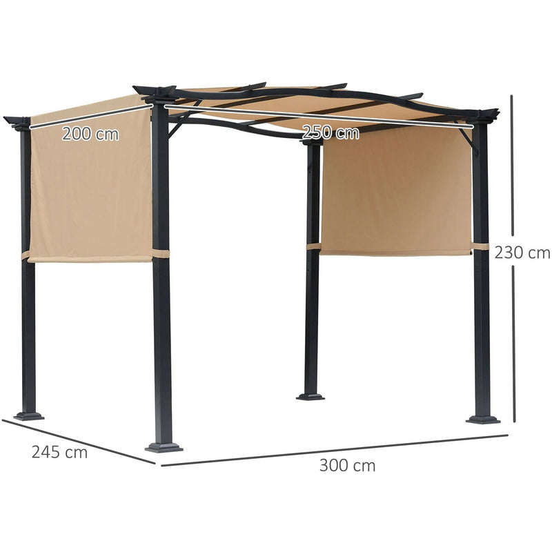 Pergola With Retractable Roof, Khaki