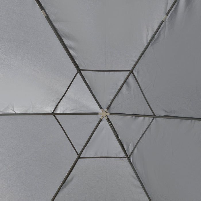 Hexagonal Gazebo With Mesh Sides, 4x4m