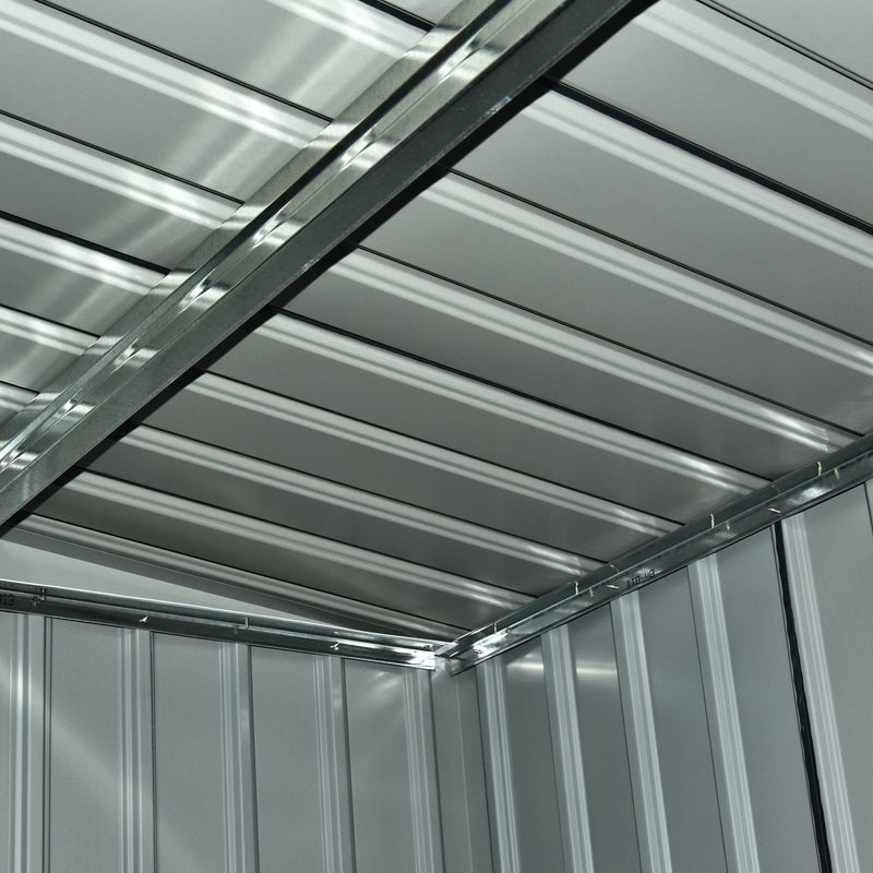 9x4ft Metal Garden Storage Shed, Dark Grey