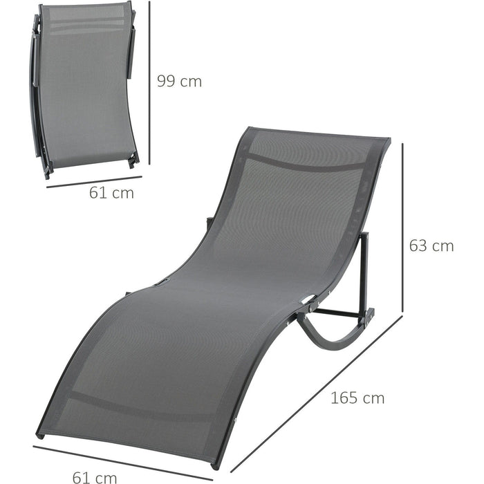 S Shaped Sun Lounger Set, Foldable, Set of 2