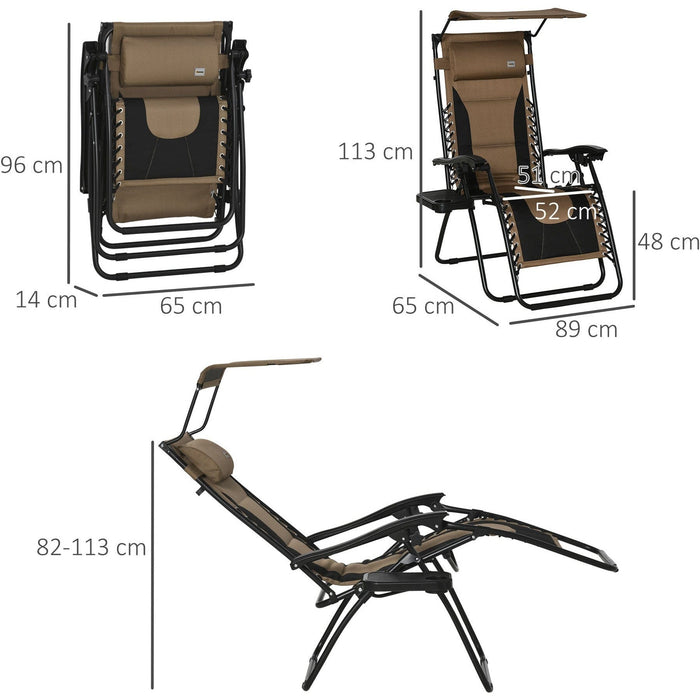 Zero Gravity Chair With Canopy and Cup Holder