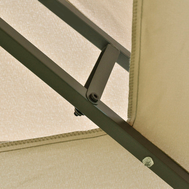 Gazebo With Lights, Metal Frame, Double Tier Roof, 3x4m