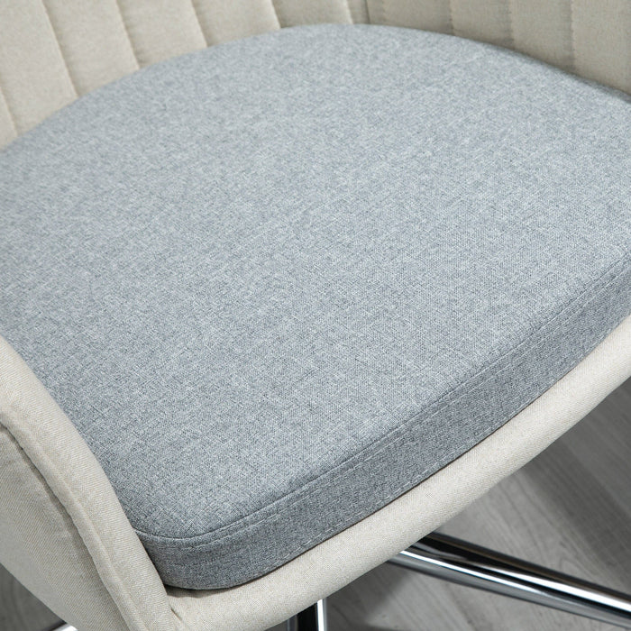 Beige Office Chair With Scalloped Back