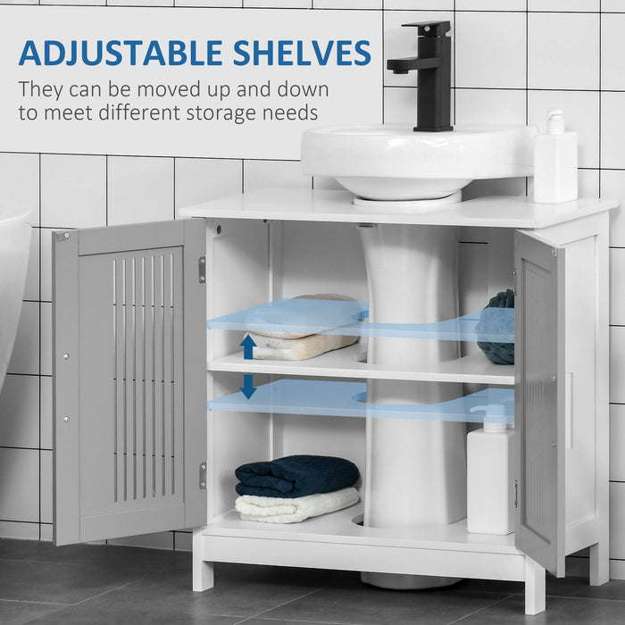 Pedestal Sink Cabinet, Bathroom Storage Unit, 60Lx30Wx60Hcm