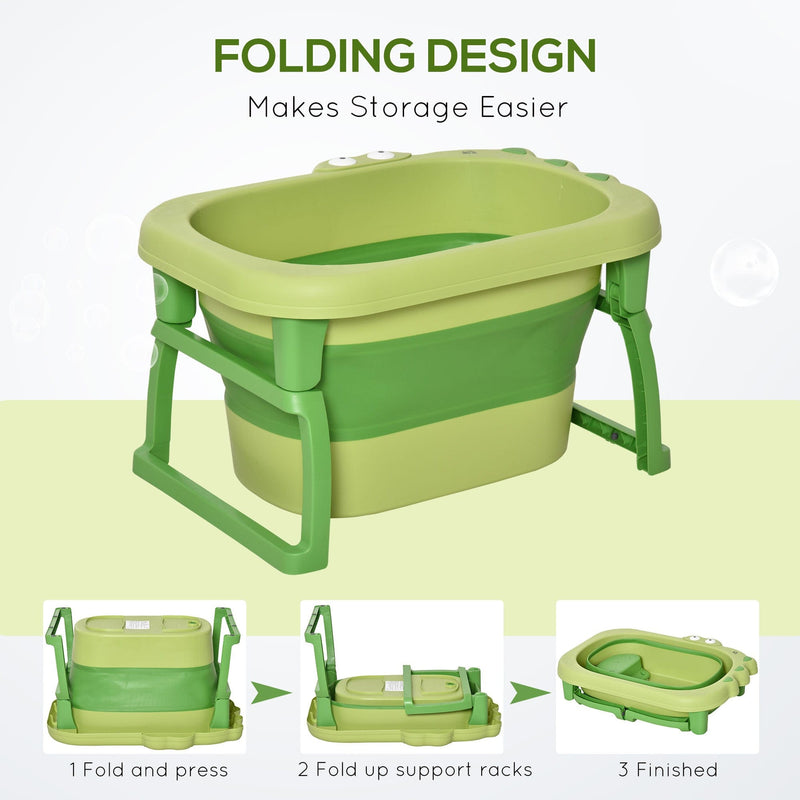 Collapsible Baby Bath Tub, Green, 0-6 Years