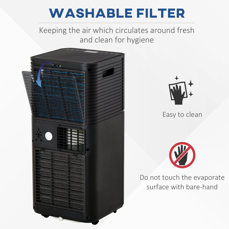 8000 BTU Portable AC w/ Remote, LED, 24Hr Timer Homcom