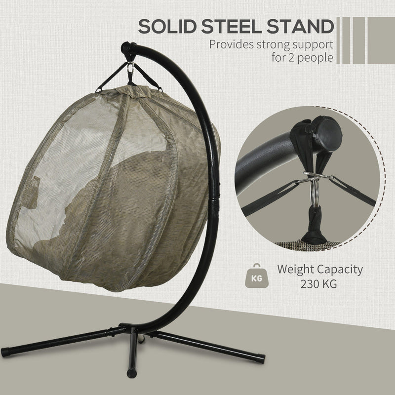 Double Egg Swing Chair With Stand, Pure Relaxation Outsunny
