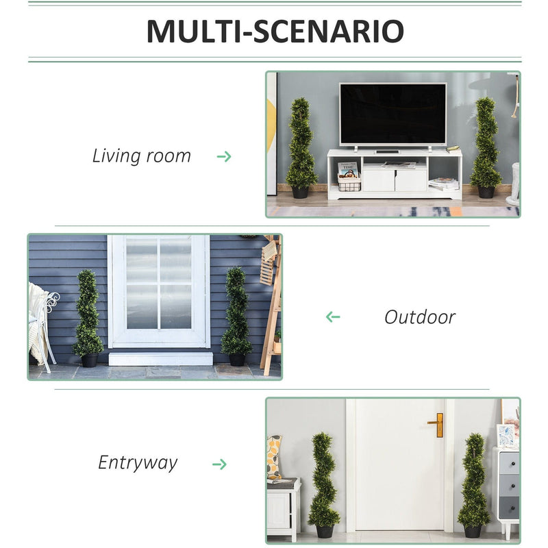 Set of 2 90cm Spiral Topiary Trees, Indoor/Outdoor