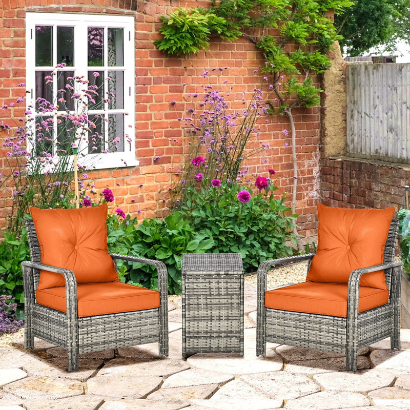 Modern 3-Piece Rattan Bistro Set