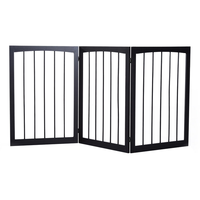 Buy No Screw Pet Gate Wooden 3 Panel Freestanding 160 x 76cm Opal Retail