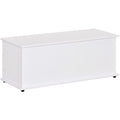White Wooden Storage Box Ottoman With Lid Homcom