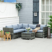 5 Seater Garden Sofa Set Rattan Outsunny